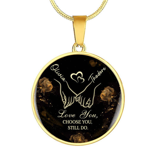 Two Names, One Heart – Personalized Circle Name Necklace for Couples