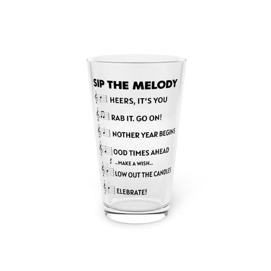 Sip The Melody Birthday Beer Pint – Musical 16oz Celebration Glass
