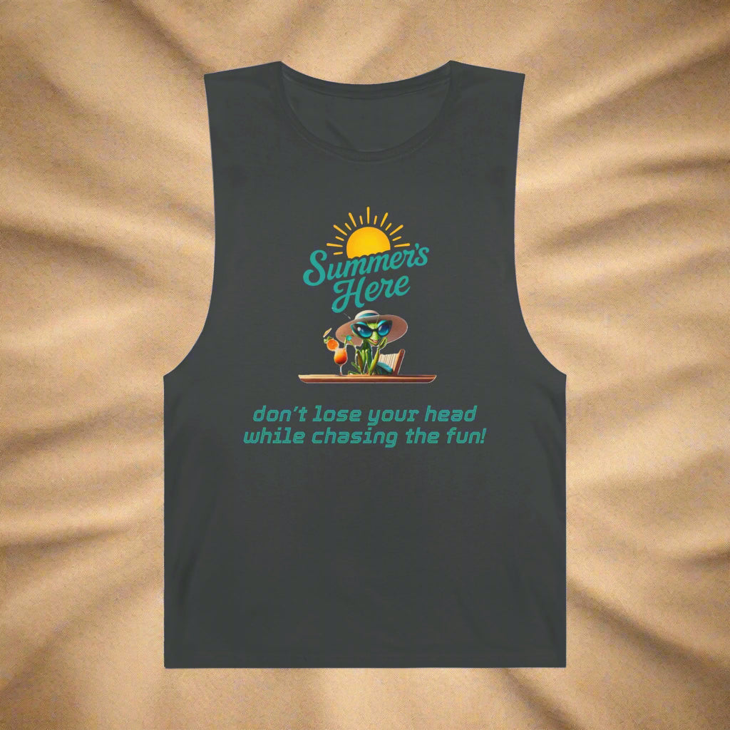 Funny Summer Praying Mantis Unisex Tank Top | AS Colour Barnard | Quirky Summer Vibes Shirt