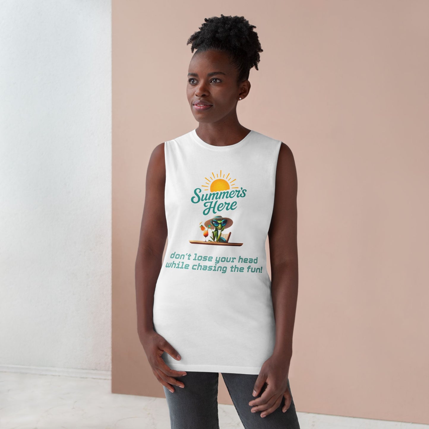 Funny Summer Praying Mantis Unisex Tank Top | AS Colour Barnard | Quirky Summer Vibes Shirt