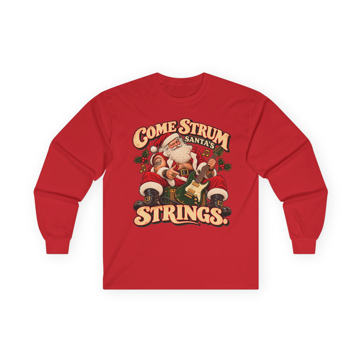 Come Strum Santa’s Strings | Christmas Long Sleeve Tee