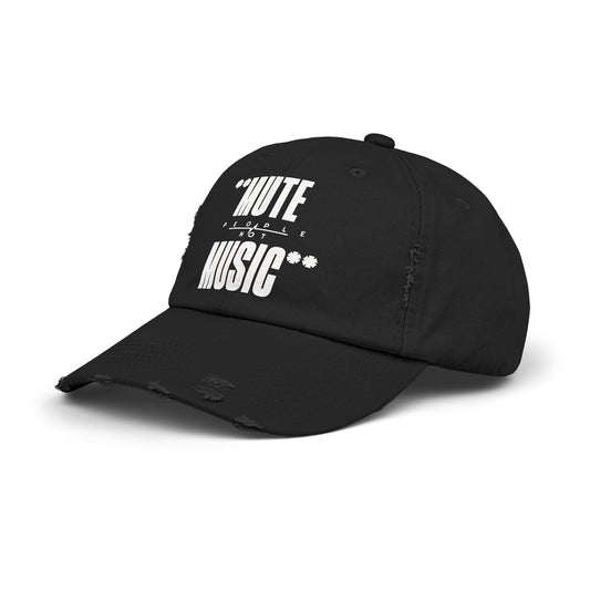 Mute People Not Music Distressed Dad Cap