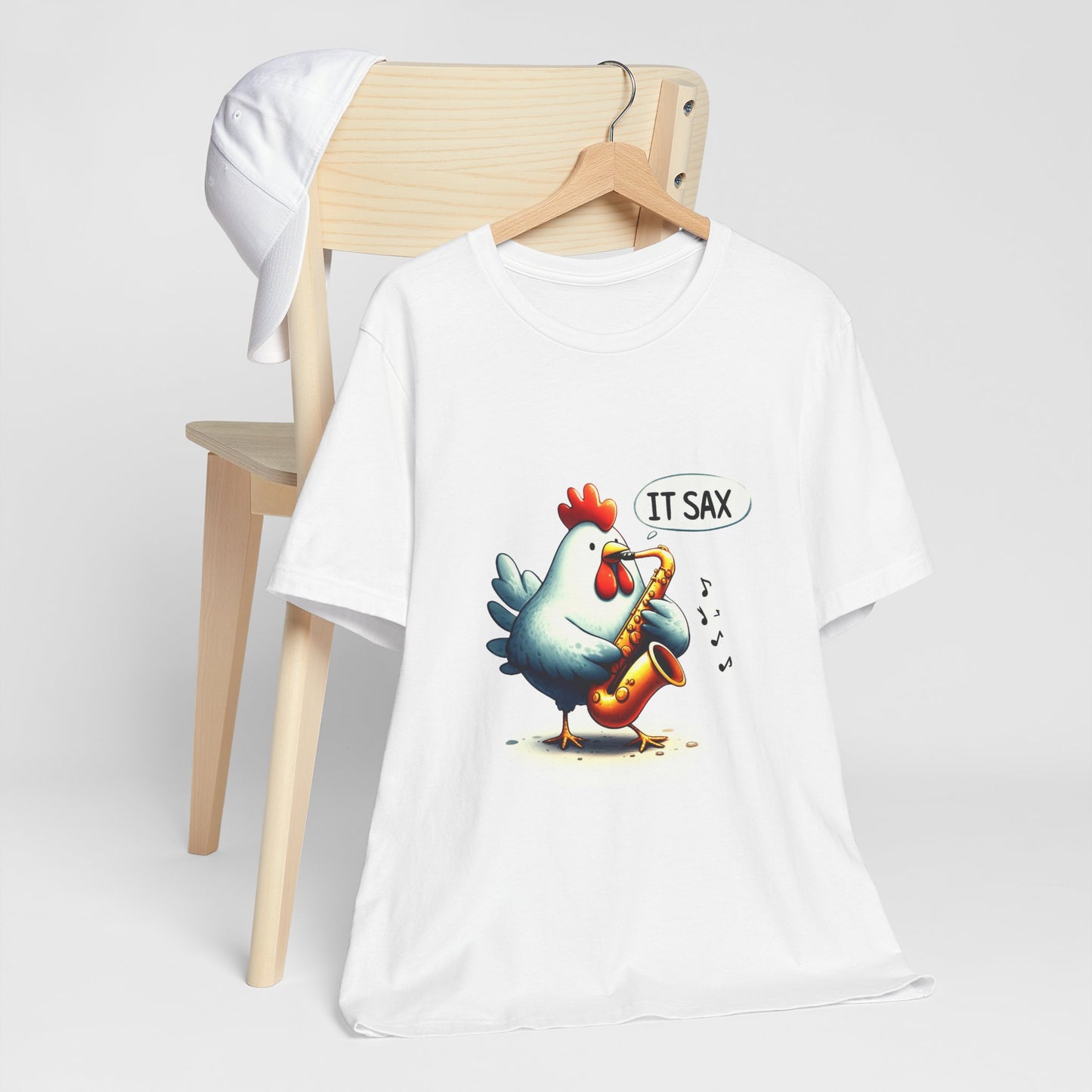 "It Sax" Funny Chicken Saxophone T-Shirt