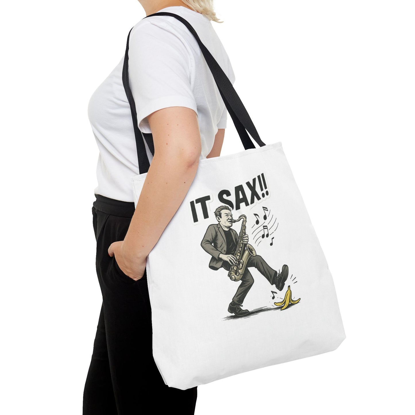 Funny Saxophone Tote Bag - Music Lover Gift, Perfect for Musicians, Jazz Lovers, Concerts, Festival Essentials, Eco-Friendly