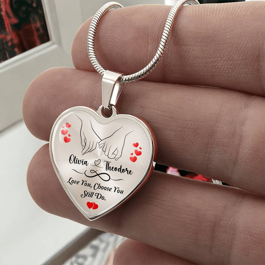 Two Names, One Heart – Personalized Heart Necklace with Custom Names