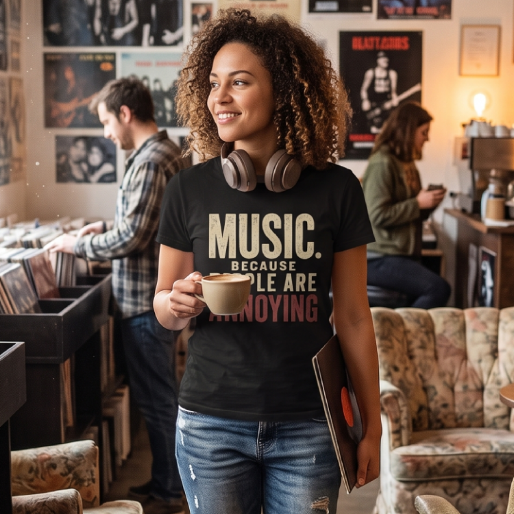 Music Because People Are Annoying Vintage T-Shirt