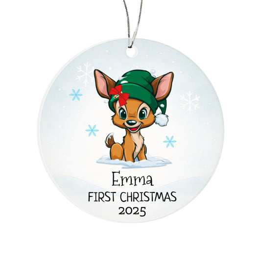 Little Reindeer Buddy™ Personalized First-Christmas Ornamen