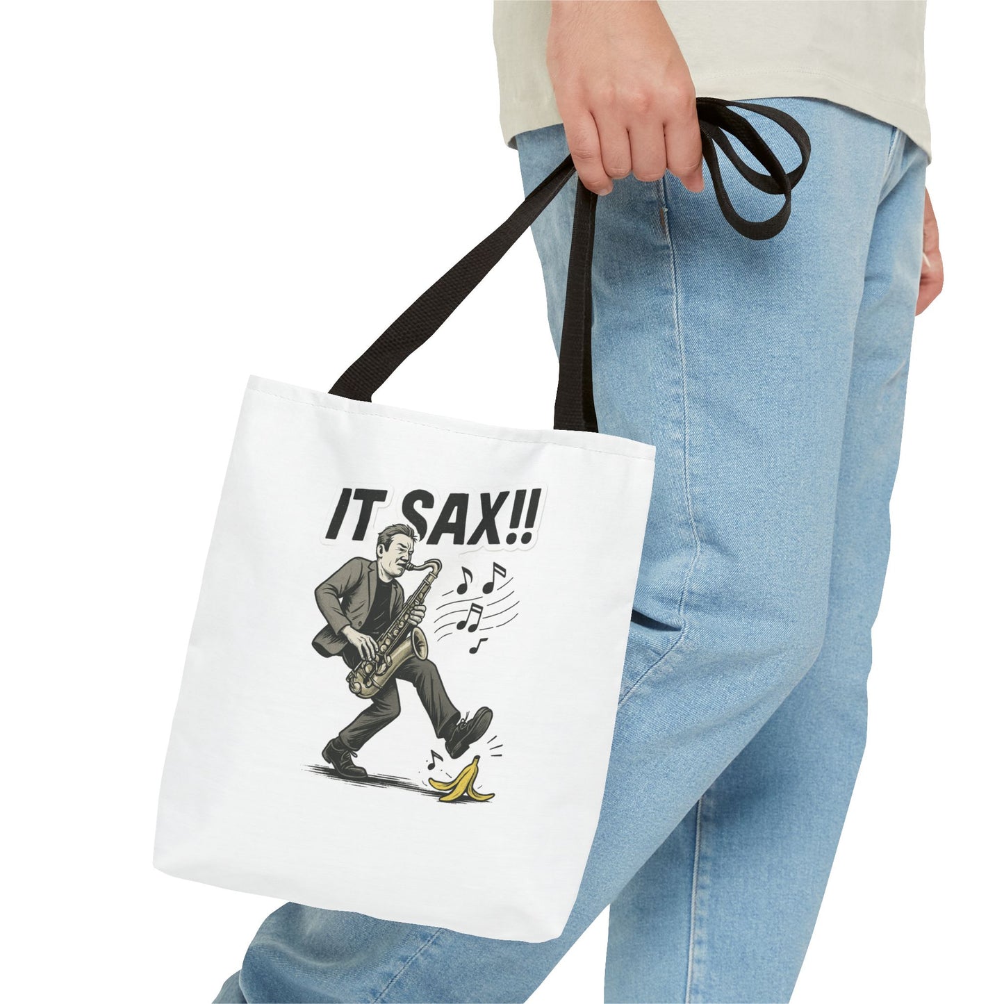 Funny Saxophone Tote Bag - Music Lover Gift, Perfect for Musicians, Jazz Lovers, Concerts, Festival Essentials, Eco-Friendly