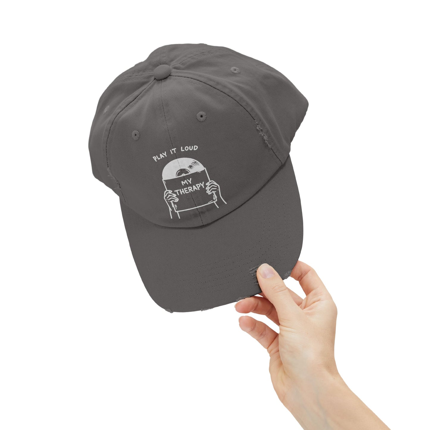 Play It Loud My Therapy Distressed Dad Hat