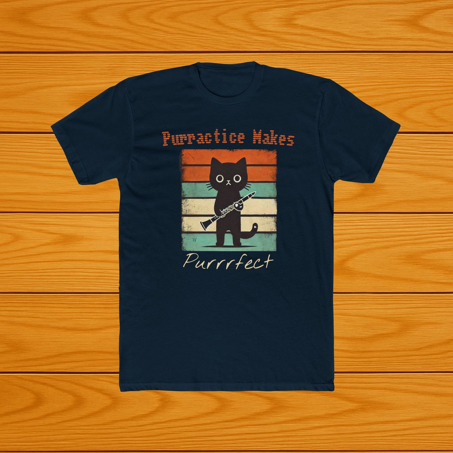 Purractice Makes Purrrfect – Funny Clarinet Cat T-Shirt