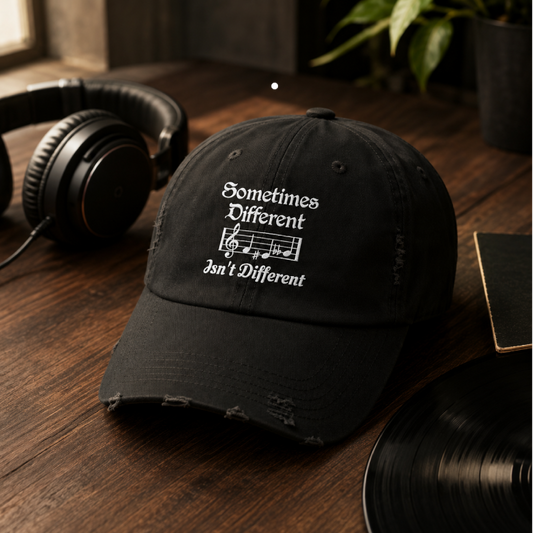 Sometimes Different Isn’t Different Music Distressed Cap
