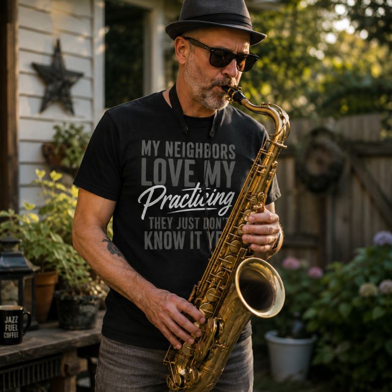My Neighbors Love My Practicing Musician T-Shirt