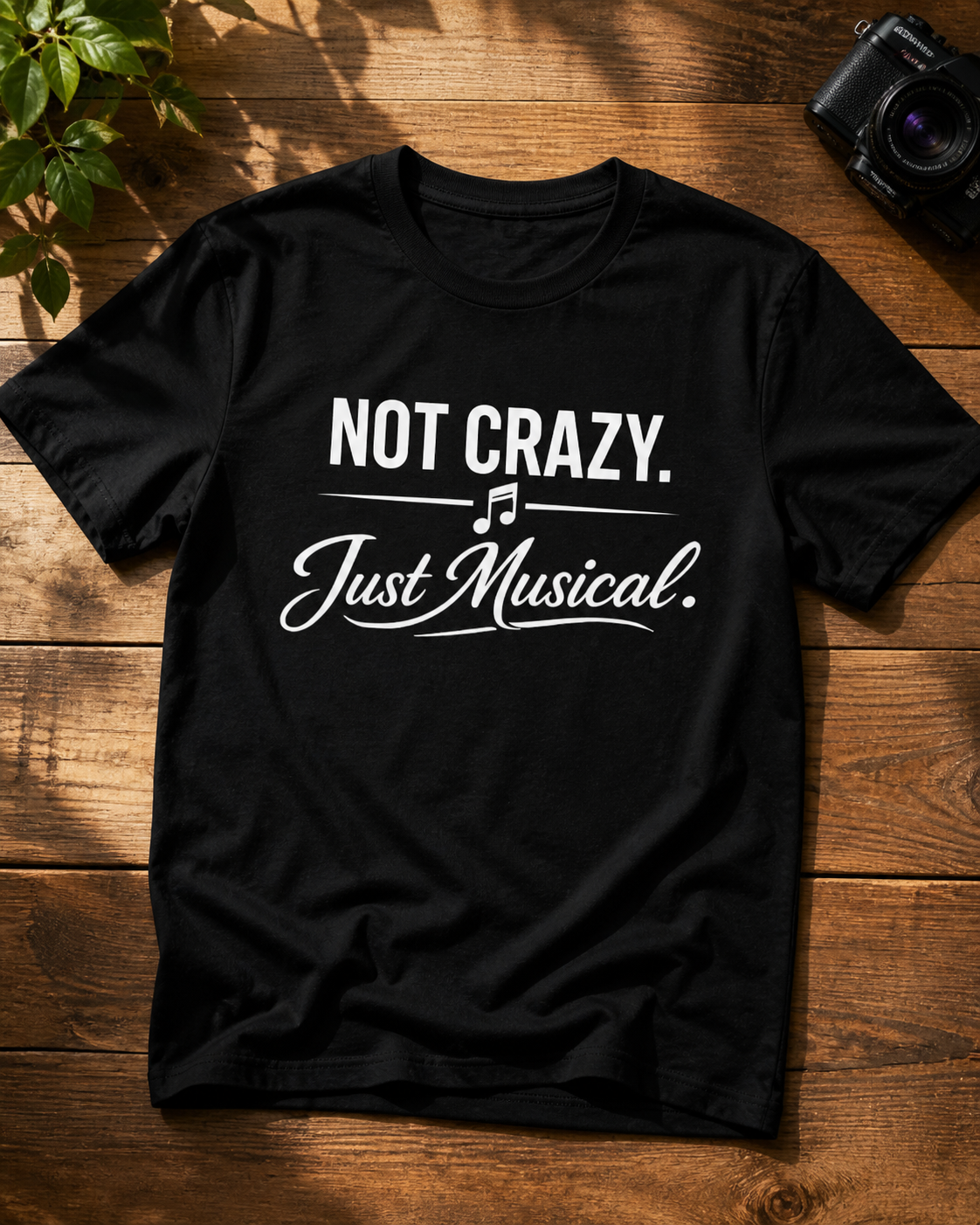 Not Crazy Just Musical T-Shirt – Minimal Music Lover Tee