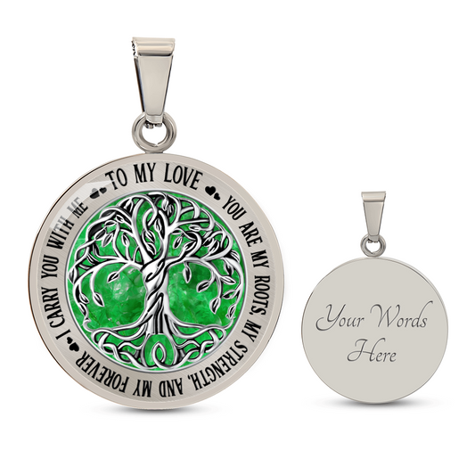 To My Love Tree of Life Necklace – Personalized Back Engraving Gift