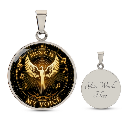 Music Is My Voice Angel Necklace