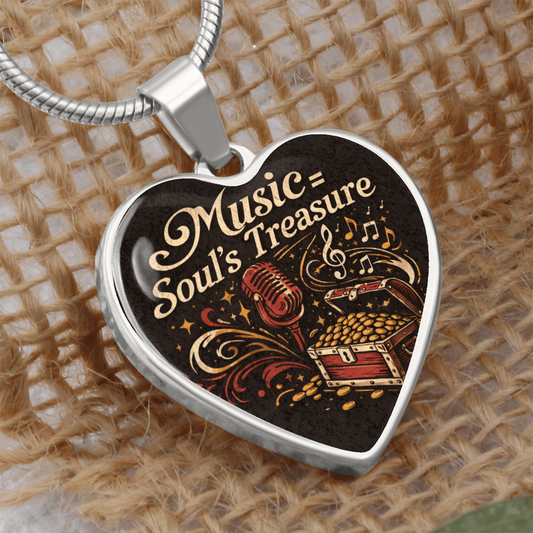 Music Soul Treasure Necklace – Vintage Heart Pendant