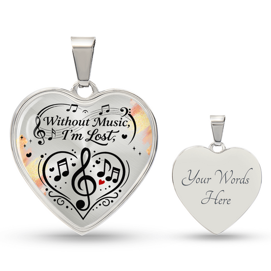 Without Music I'm Lost – Classic Heart Necklace