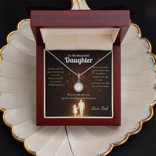 To My Daughter Forever Heart Necklace Gift from Dad
