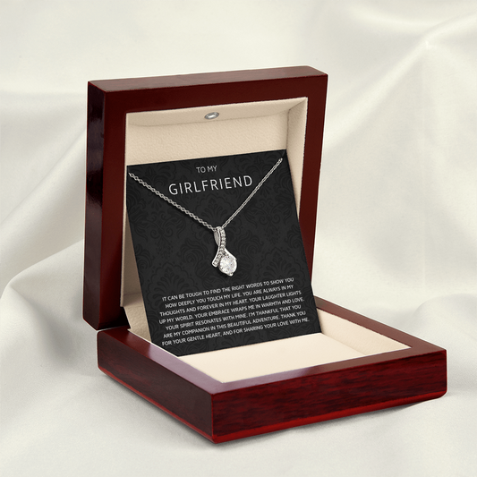 To My Girlfriend Necklace – Romantic Gift with Message Card & Gift Box