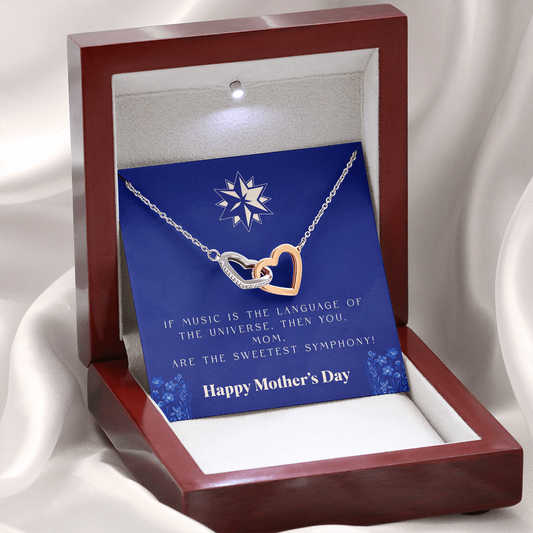 Sweetest Symphony Mom Necklace – Interlocking Hearts Mother’s Day Gift