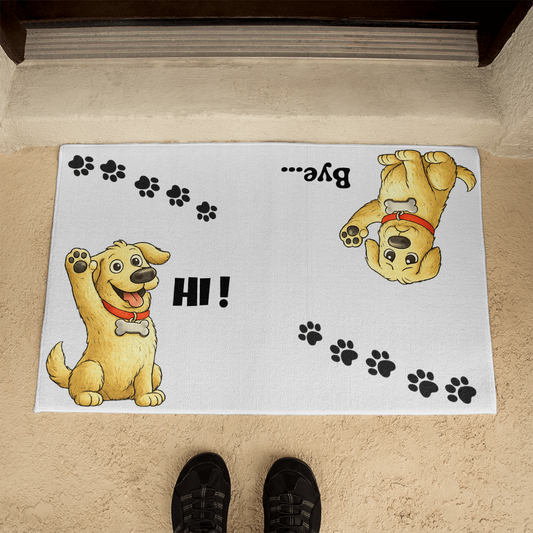 Hi / Bye Dog Door Mat