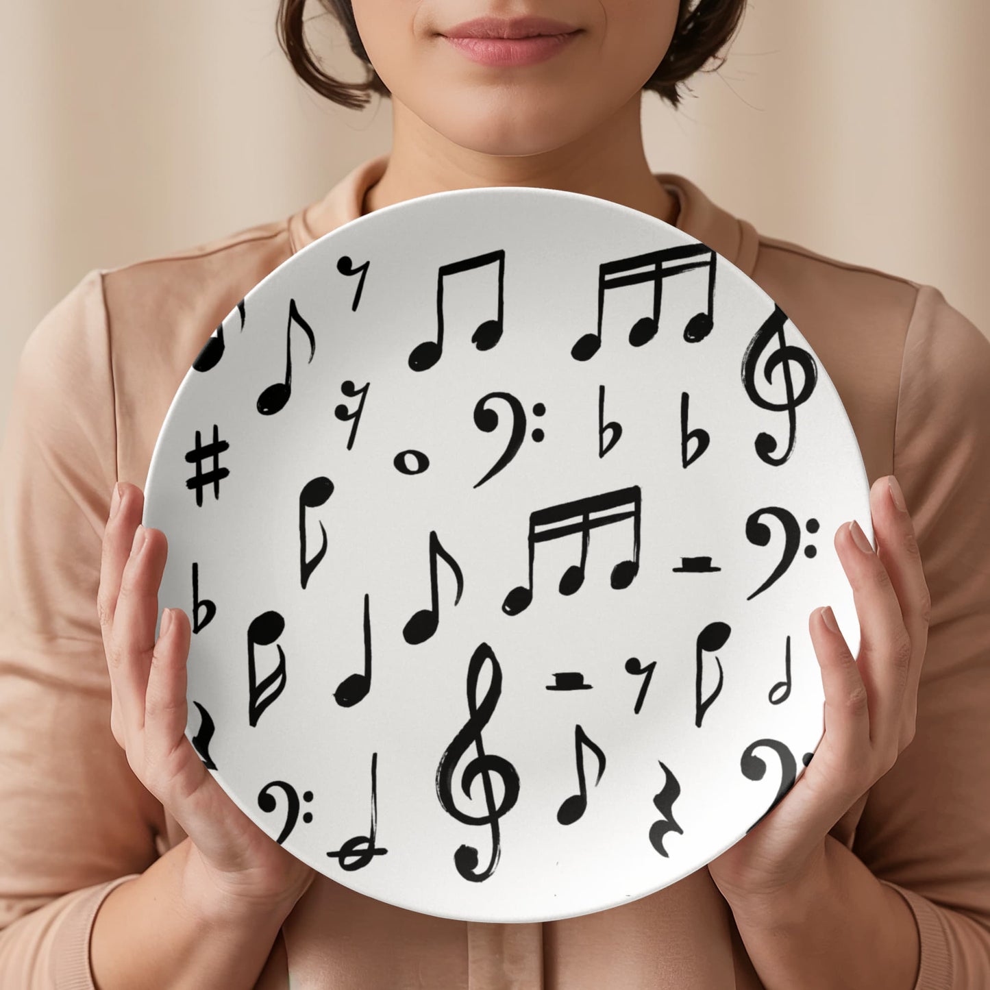 music notes plate