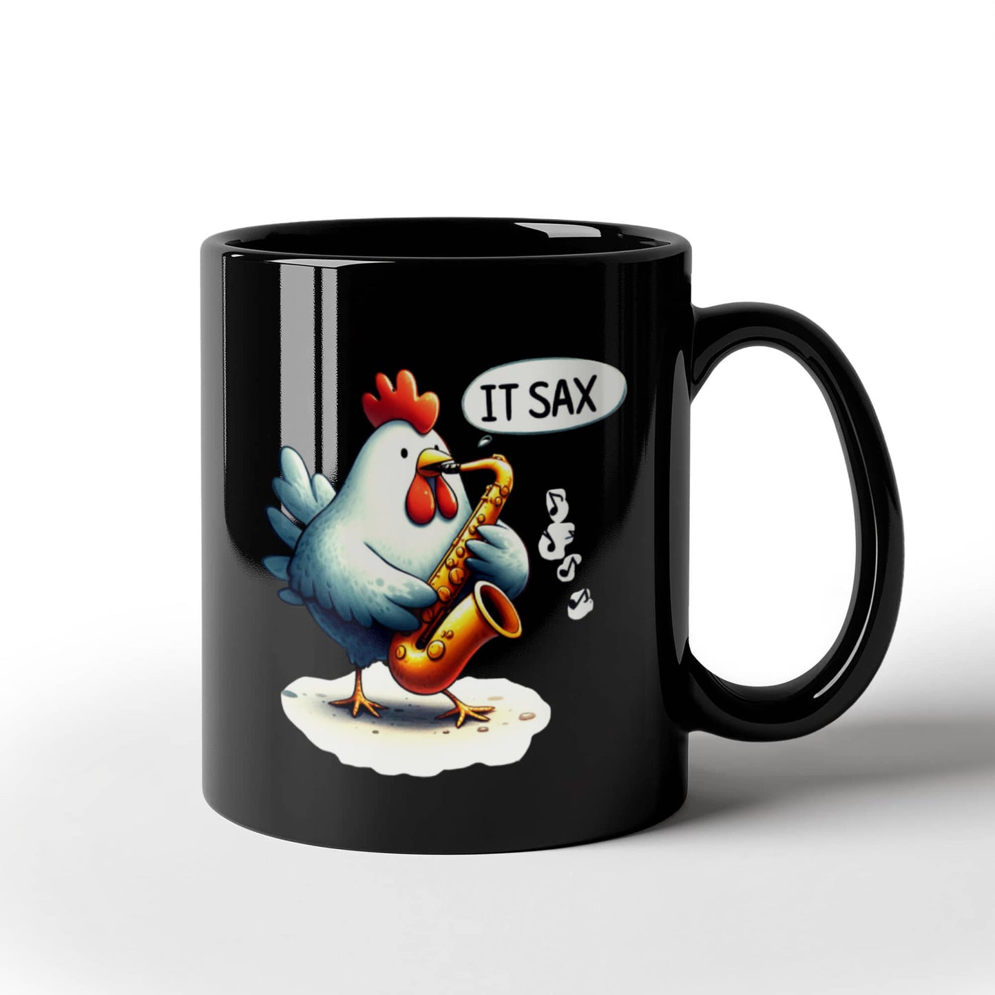 "It SAX!" Funny Chicken Coffee Mug – For Sax Lovers With a Sense of Humor