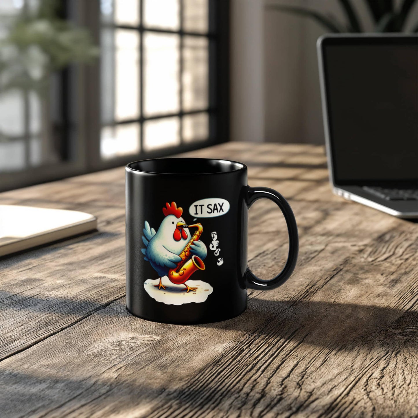 "It SAX!" Funny Chicken Coffee Mug – For Sax Lovers With a Sense of Humor