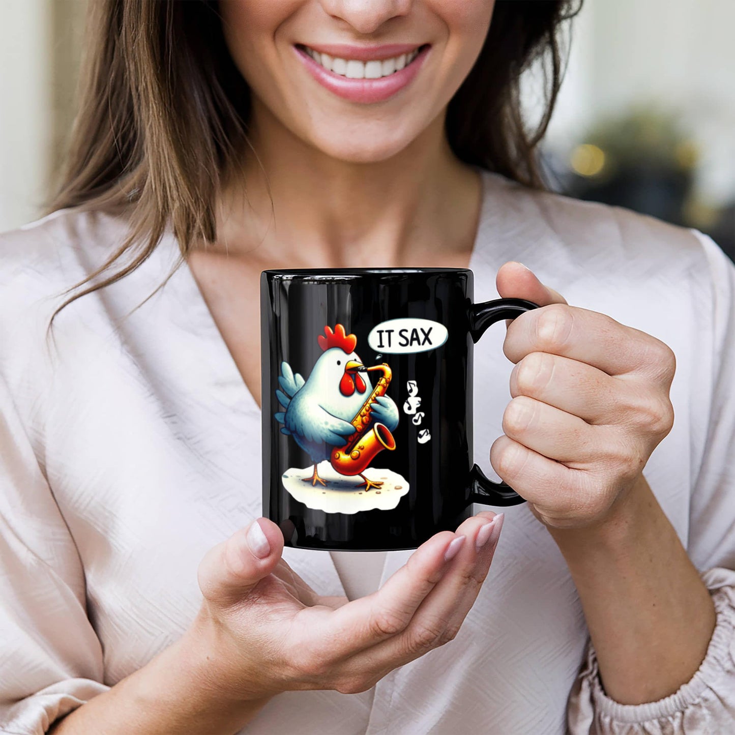 "It SAX!" Funny Chicken Coffee Mug – For Sax Lovers With a Sense of Humor
