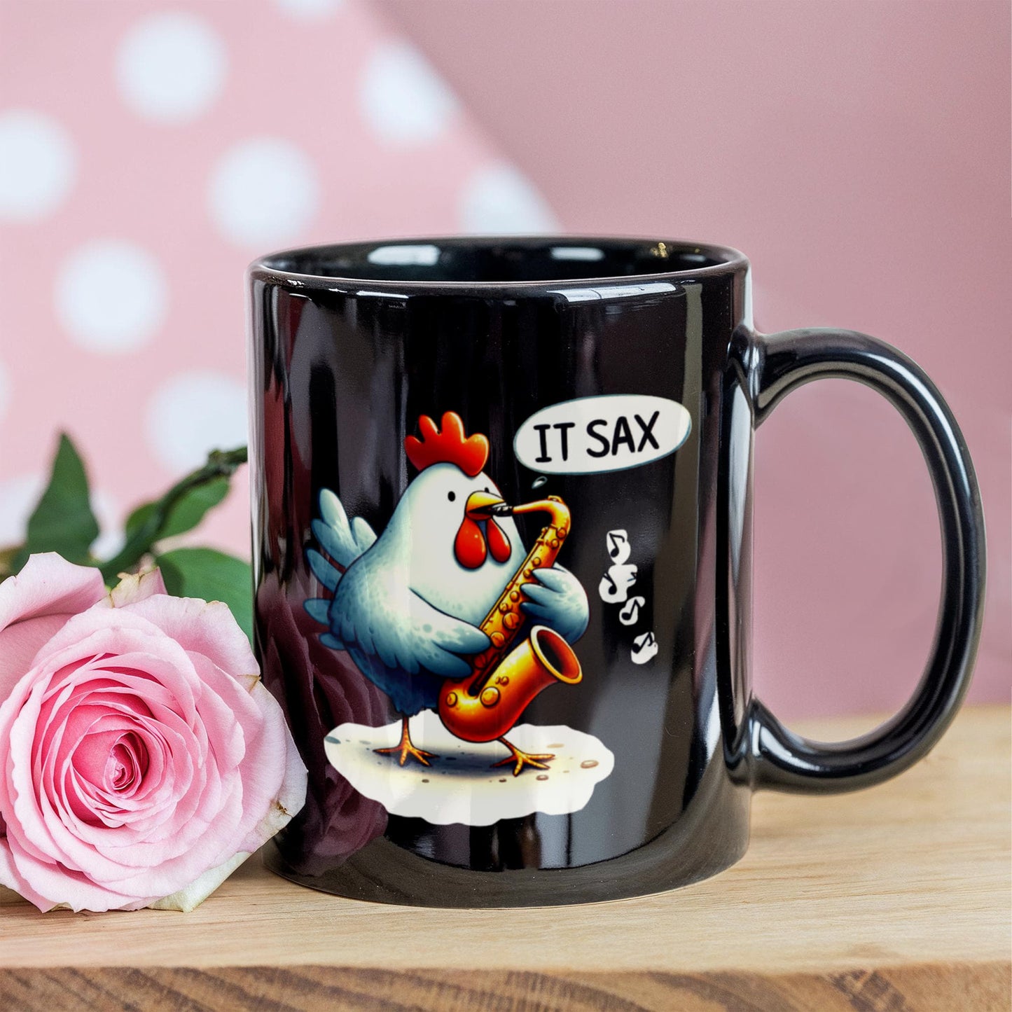 "It SAX!" Funny Chicken Coffee Mug – For Sax Lovers With a Sense of Humor