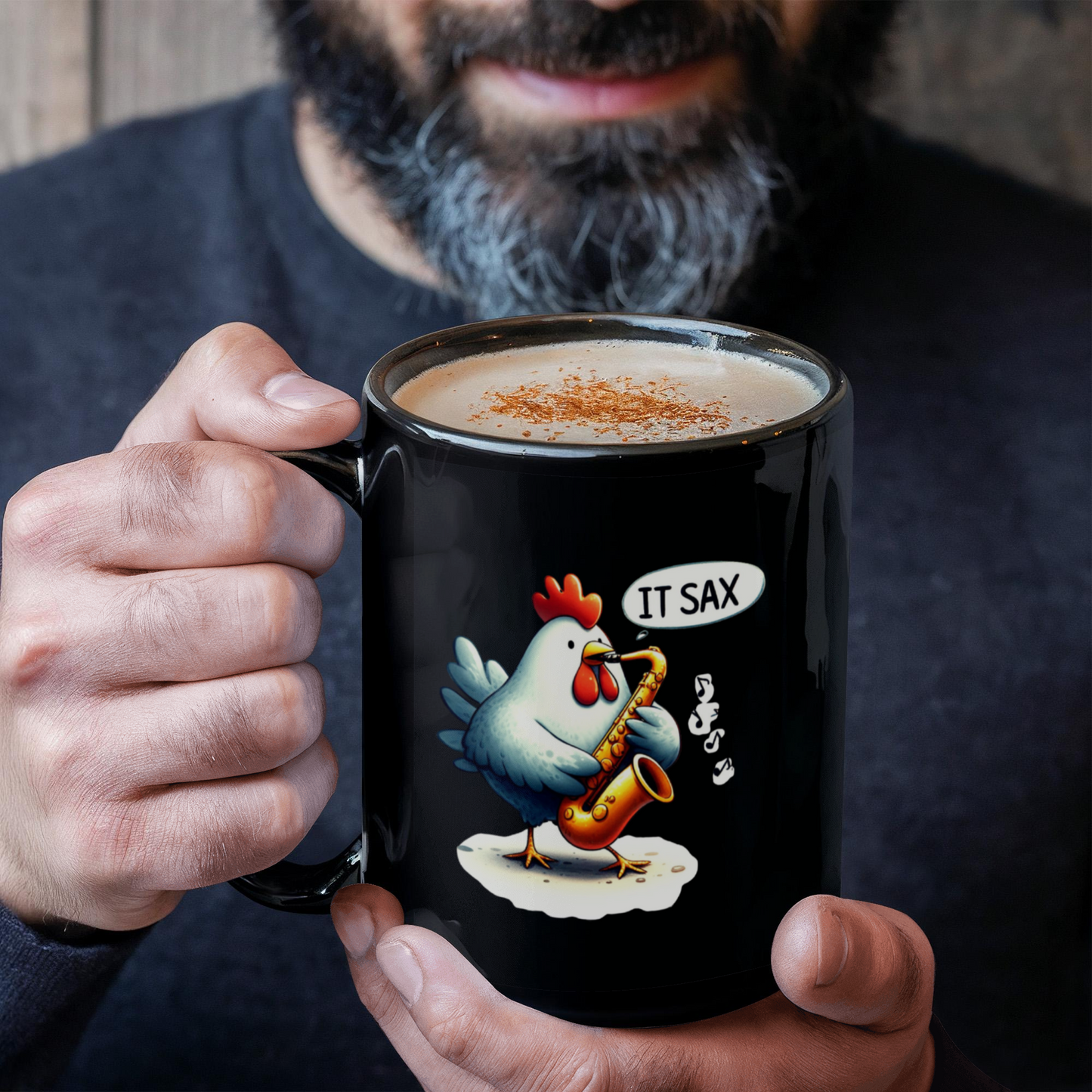 "It SAX!" Funny Chicken Coffee Mug – For Sax Lovers With a Sense of Humor