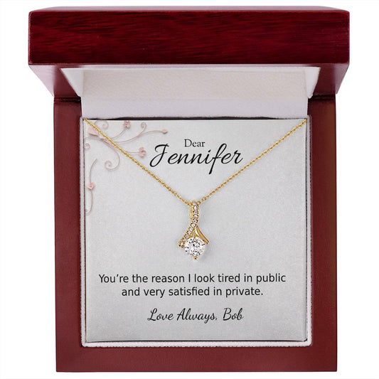 Personalized Message Card – Necklace – Luxury Box – Satisfied in Private