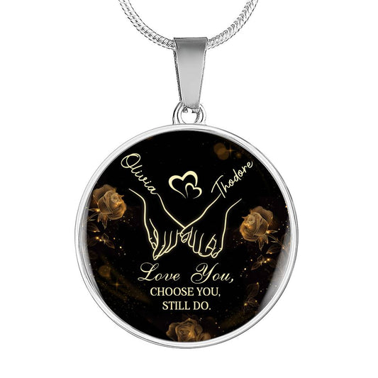 Two Names, One Heart – Personalized Circle Name Necklace for Couples
