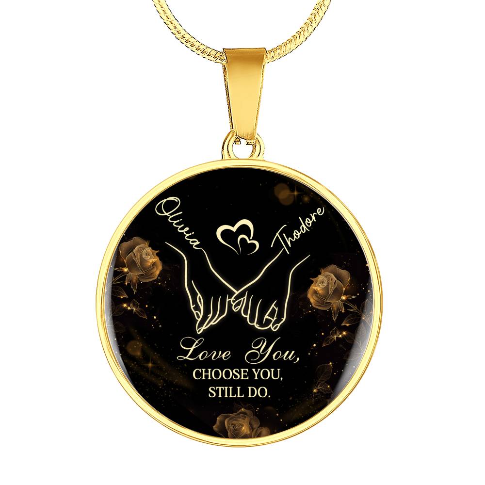 Two Names, One Heart – Personalized Circle Name Necklace for Couples