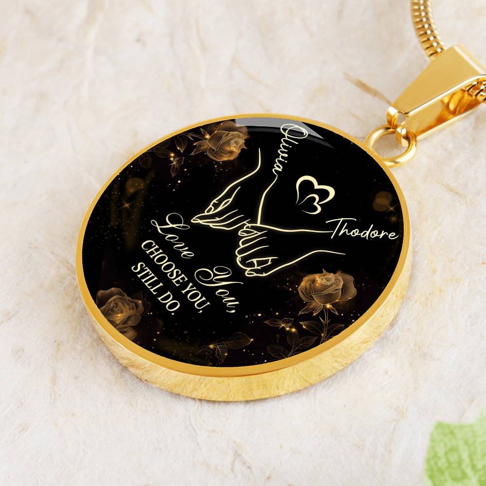 Two Names, One Heart – Personalized Circle Name Necklace for Couples