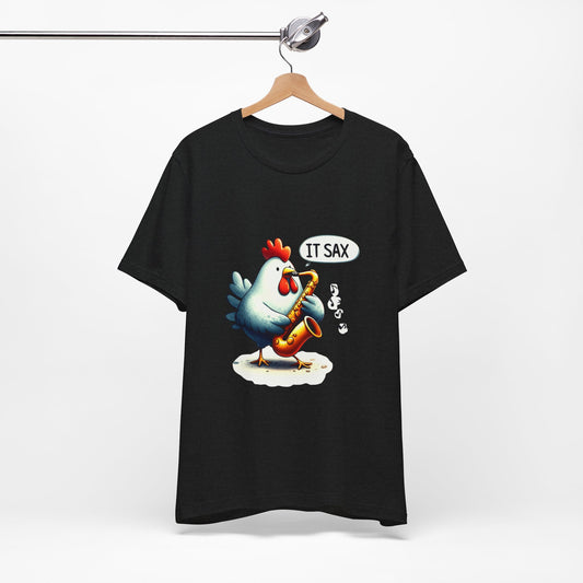 "It Sax" Funny Chicken Saxophone T-Shirt