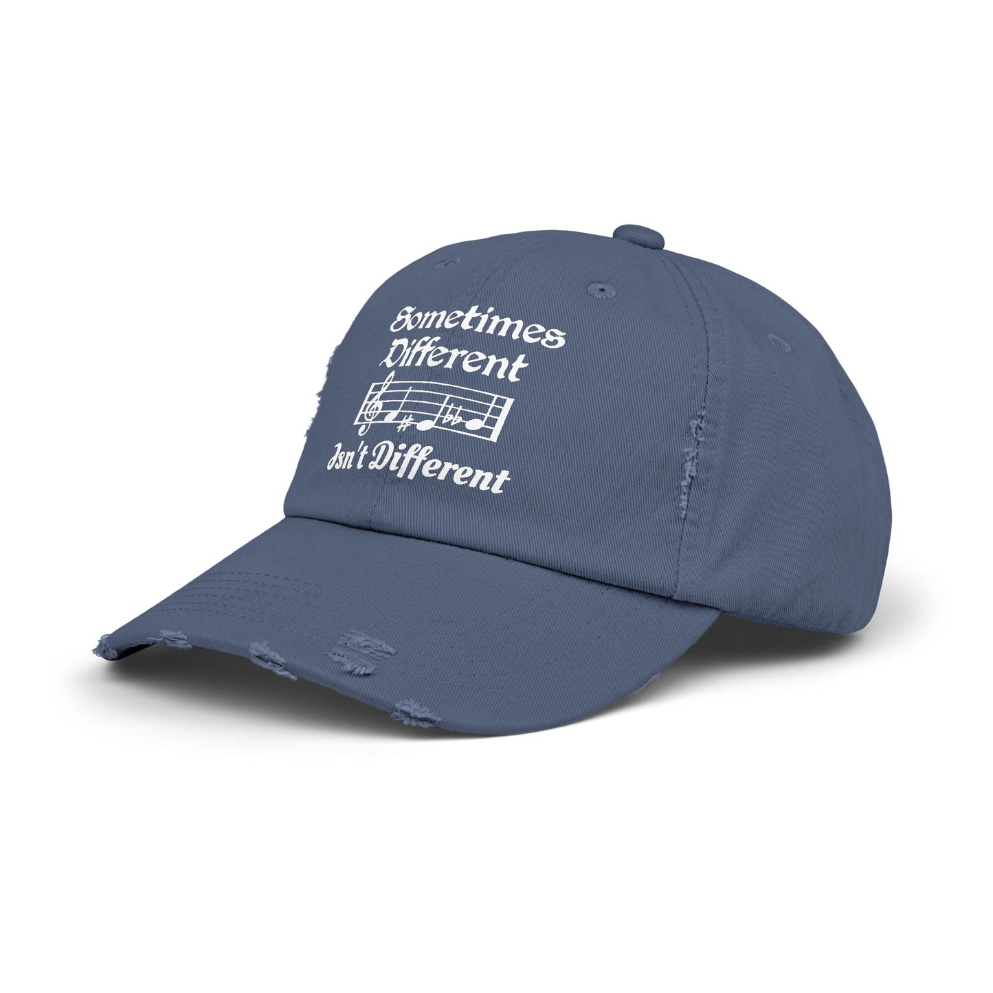 Distressed Music Cap — "Sometimes Different, Ain't Different"