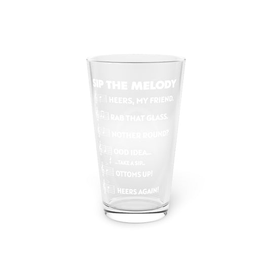 Sip The Melody™ 16oz Pint Glass – Music Lover Beer Glass