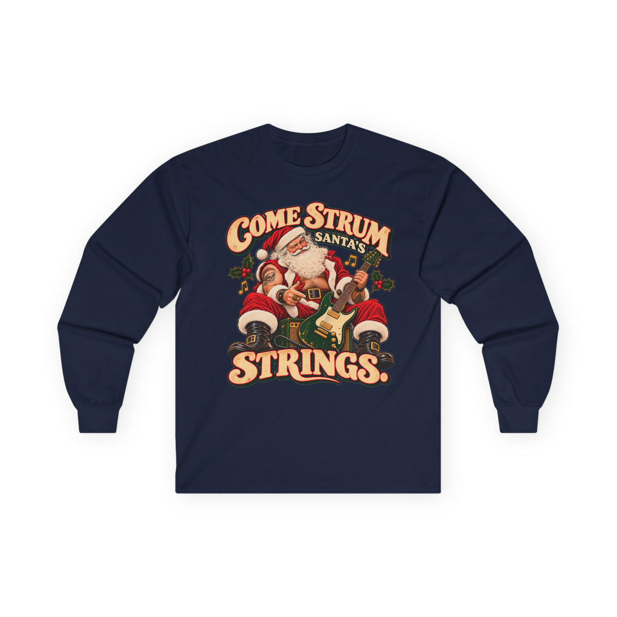 Come Strum Santa’s Strings | Christmas Long Sleeve Tee
