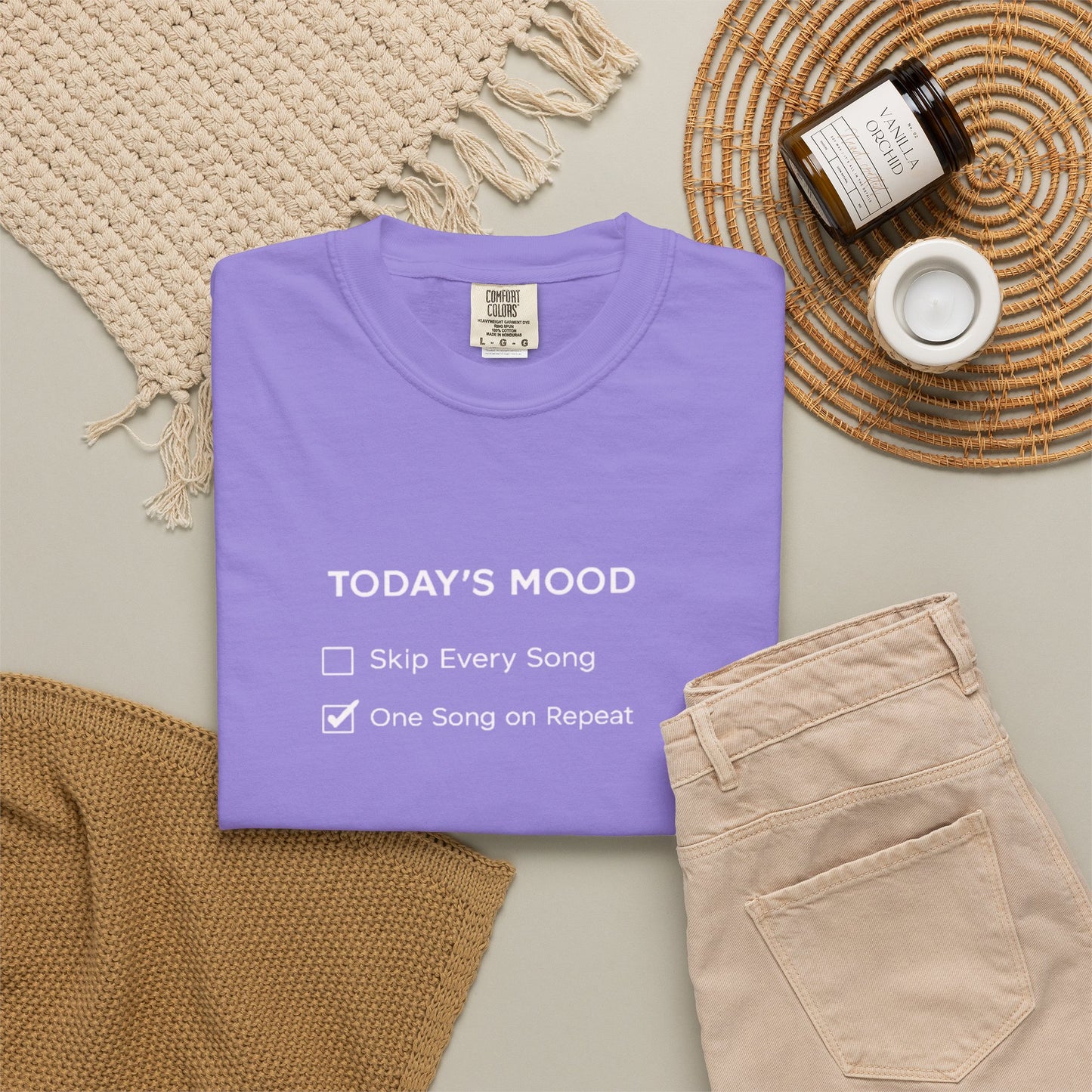 Today’s Mood One Song on Repeat Two-Sided T-Shirt