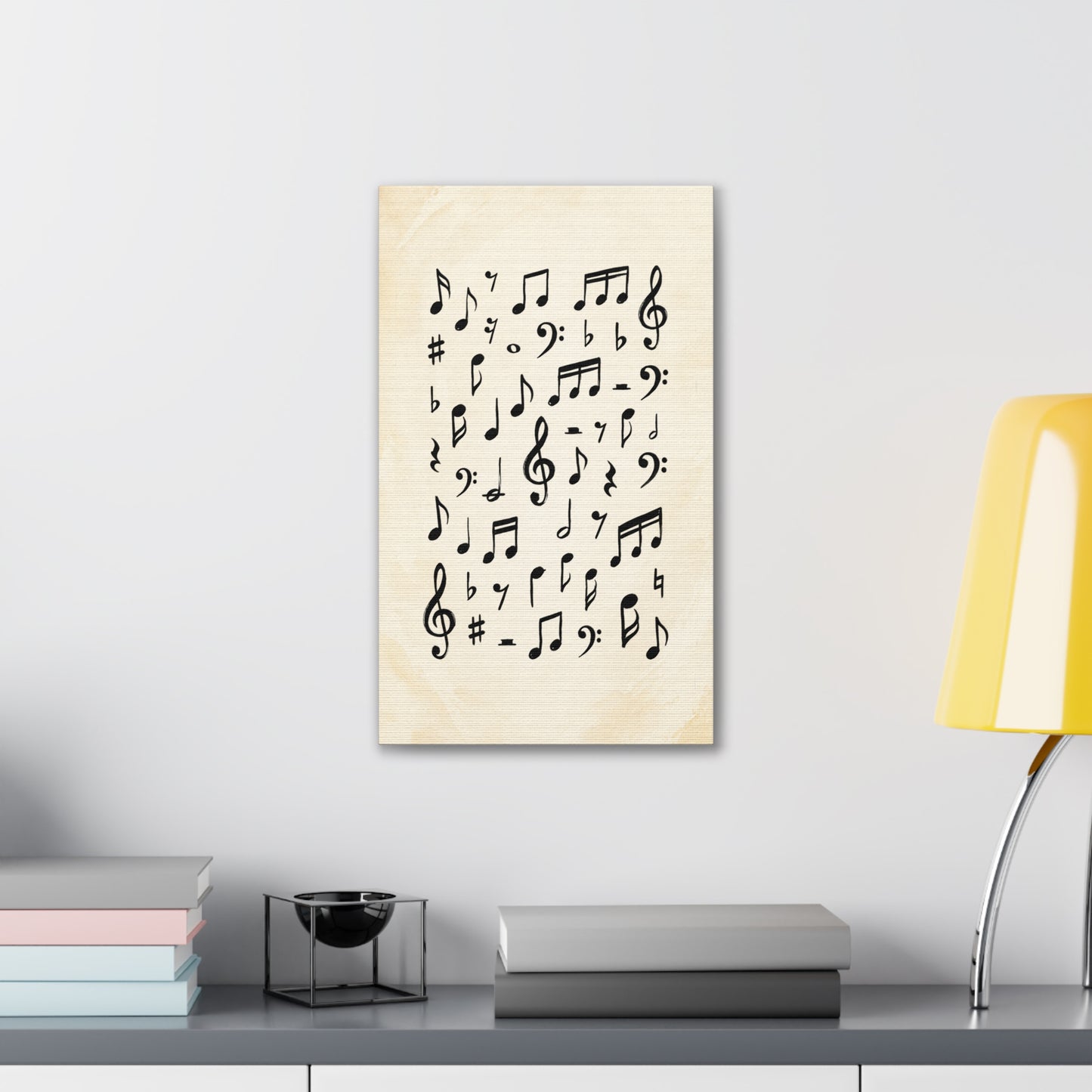 Music Notes Canvas Print — Vintage Sheet Music Wall Art (Stretched 0.75")