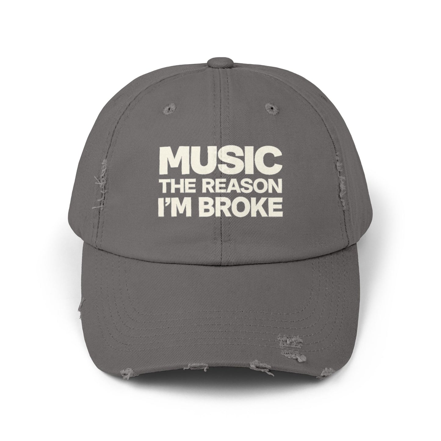 Music The Reason I'm Broke Distressed Dad Hat