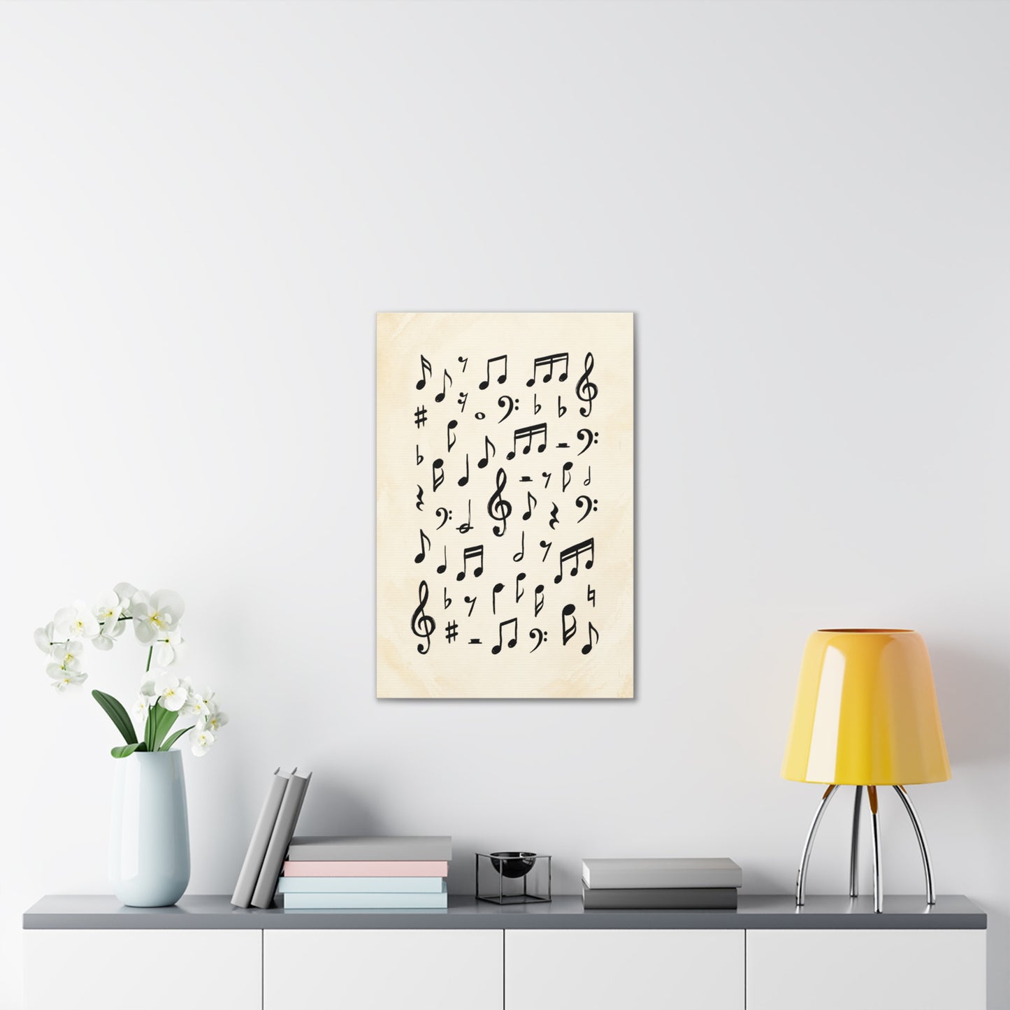 Music Notes Canvas Print — Vintage Sheet Music Wall Art (Stretched 0.75")