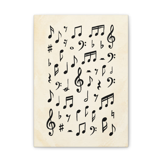 Music Notes Canvas Print — Vintage Sheet Music Wall Art (Stretched 0.75")