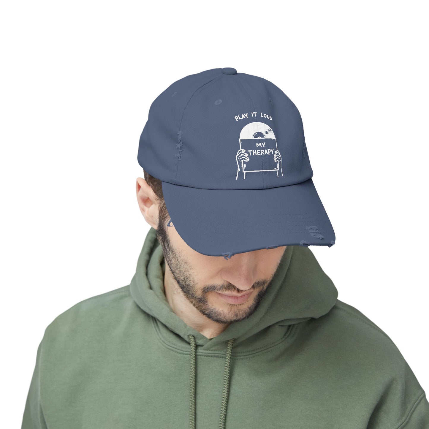 Play It Loud My Therapy Distressed Dad Hat