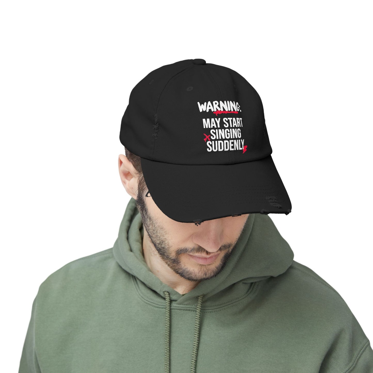 Warning May Start Singing Suddenly Distressed Dad Cap