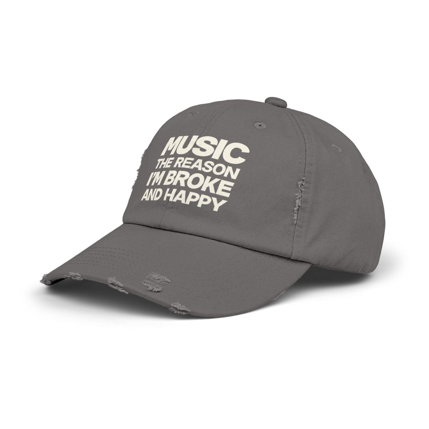 Music The Reason I'm Broke And Happy Distressed Dad Hat
