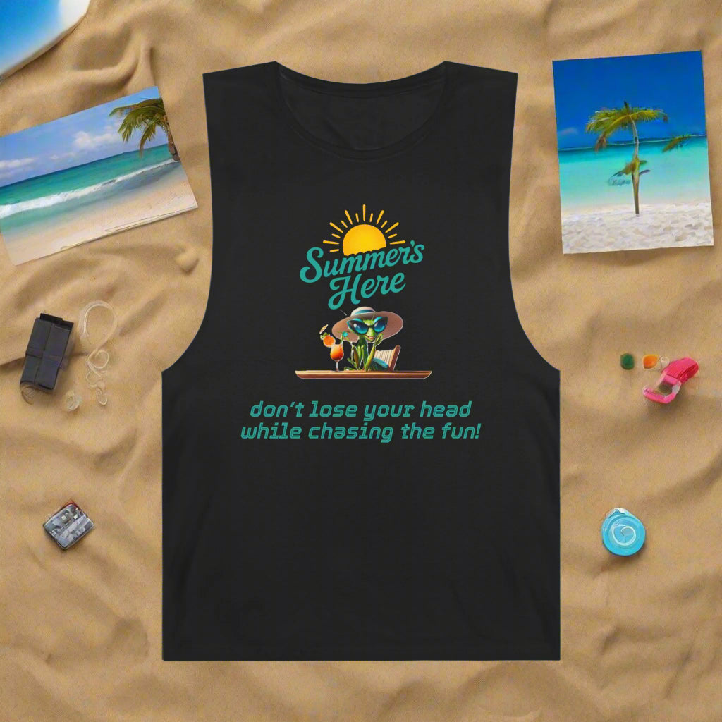 Funny Summer Praying Mantis Unisex Tank Top | AS Colour Barnard | Quirky Summer Vibes Shirt