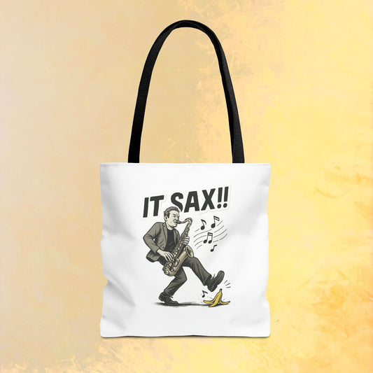 Funny Saxophone Tote Bag - Music Lover Gift, Perfect for Musicians, Jazz Lovers, Concerts, Festival Essentials, Eco-Friendly