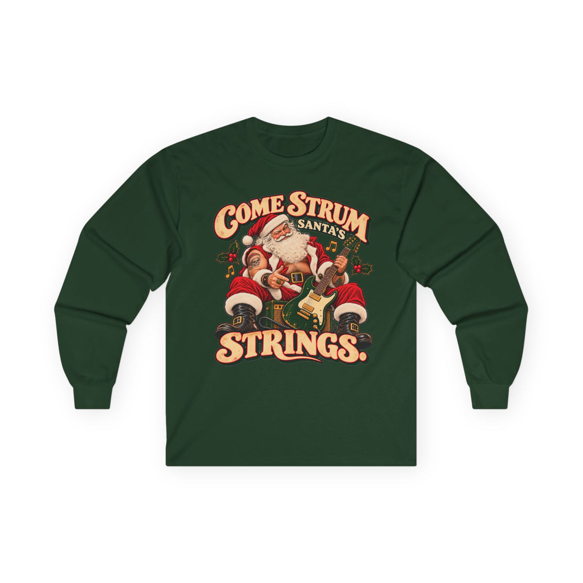 Come Strum Santa’s Strings | Christmas Long Sleeve Tee